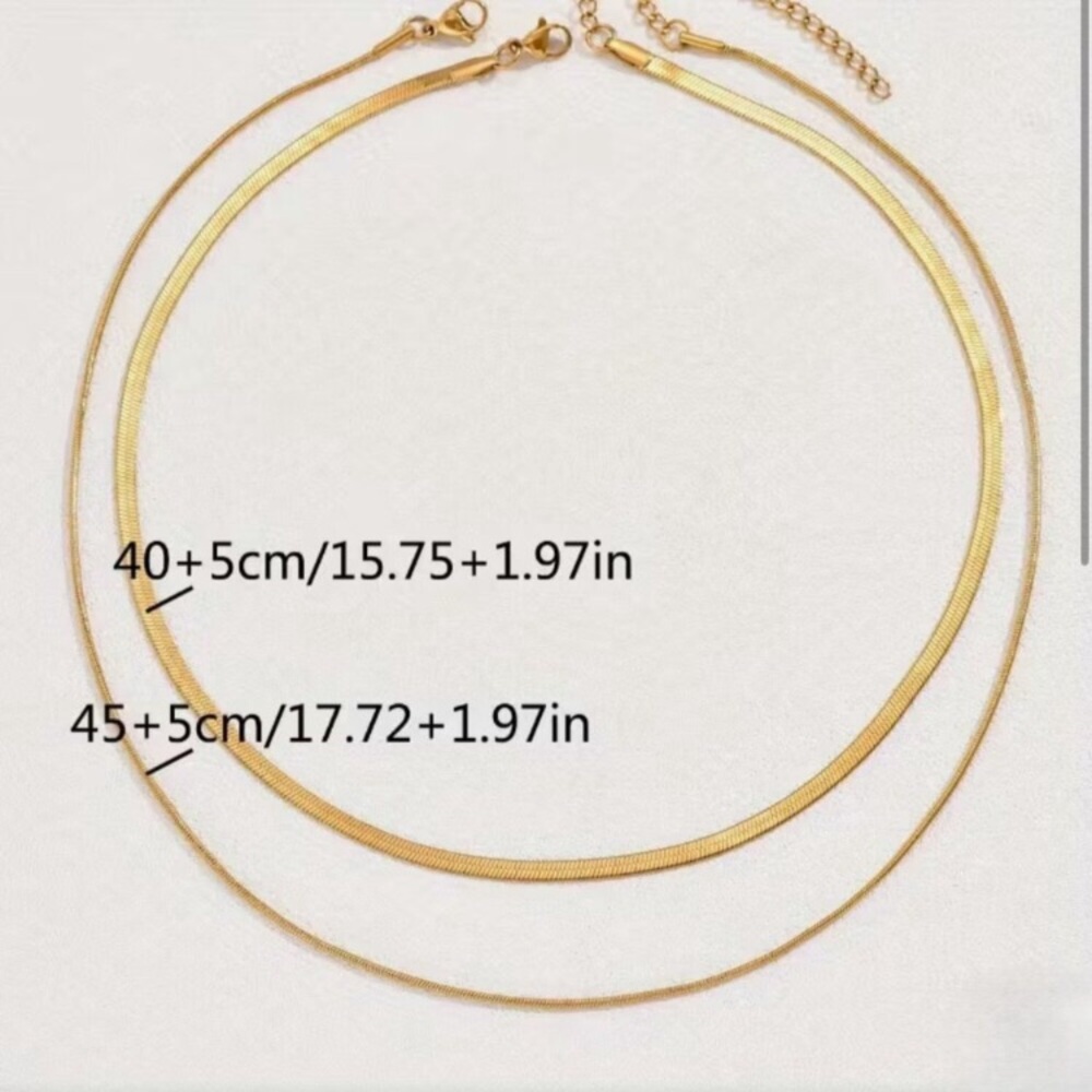 NEW Luxe 18K Gold Plated Chain Layered Stacked Necklace - Picture 3 of 3